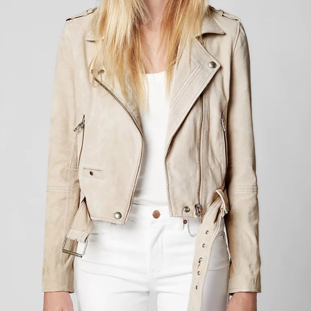 Blank NYC White Sand Moto Jacket